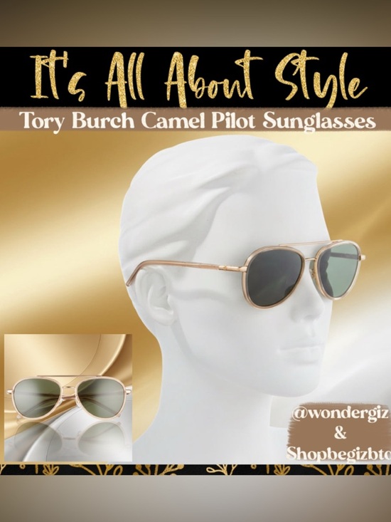 NWT Authentic Eleanor Pilot Sunglasses Women TY6089 Camel 57mm Gold main image 12